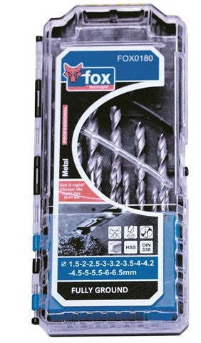 Drill Bit Set 13 piece Metal Fox Brand