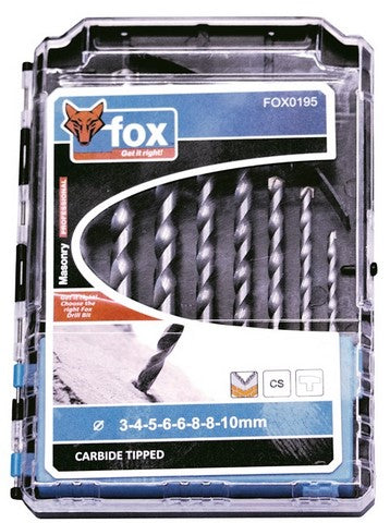 Drill Bit Set 8 piece Masonary Fox Brand