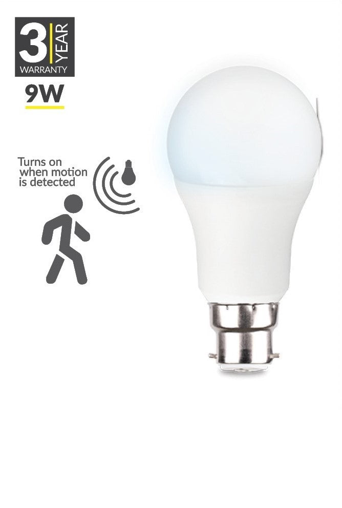 Motion Activated LED Lamp 9w B22 -Litemate