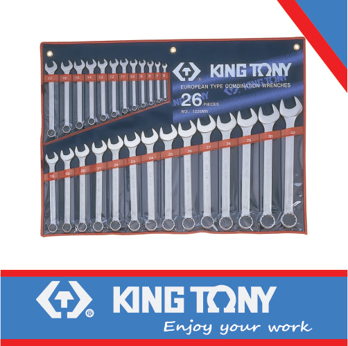 Wrench set cpmbination  spanner 26 piece King Tony