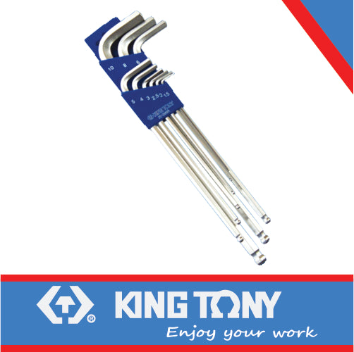 Allen key set long ball 9 pieces King Tony