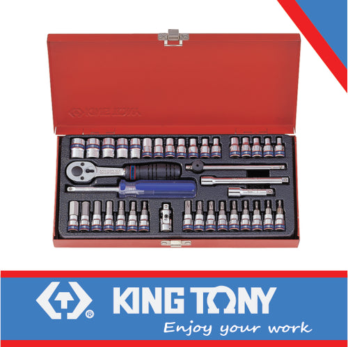 socket set 1/4 inch 4-13mm  6 point 39 pieces King Tony