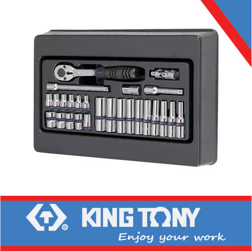 socket set 1/4 inch 4-13mm  std and deep  26 pieces King Tony