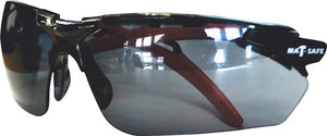 Safety Spectacle Black Red Dual Frame Smoked- Matsafe