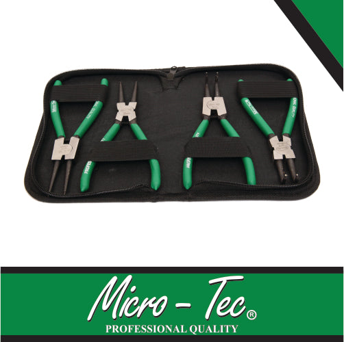 Plier Set Circlip 180mm 4 Pieces Pouch -MICRO TEC