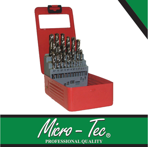 Drill Bit Set Fully Ground 1-13mm 25 piece Mico tec