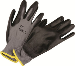 Grey Nylon Glove with Black Pu Palm.